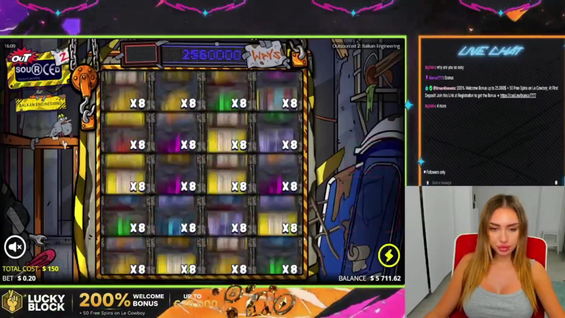 Outsourced 2 - Balkan Engineering: $2,222.20 win (14.82x)