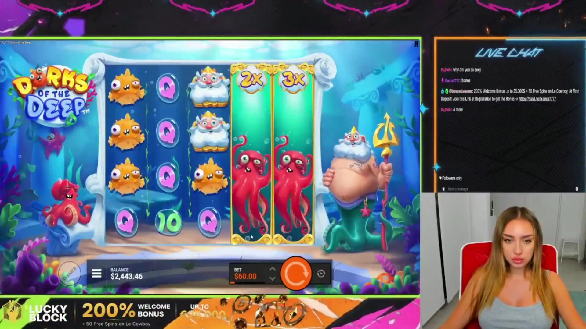 Dorks of the Deep: $562.50 win (9.38x)