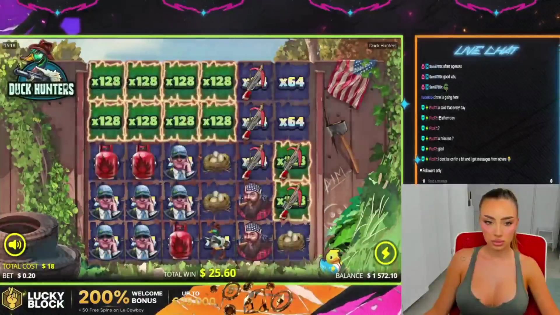 Duck Hunters: $843.52 win (46.88x)
