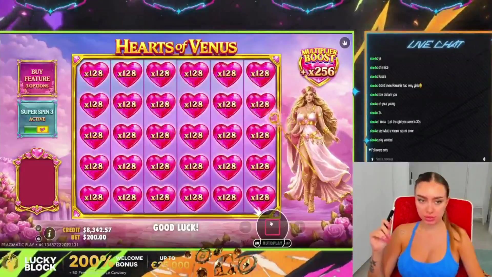 Hearts of Venus: $1,120.00 win (5.61x)