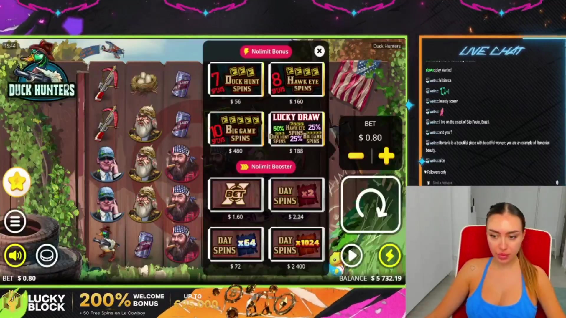 Duck Hunters: $5,160.96 win (8.6x)