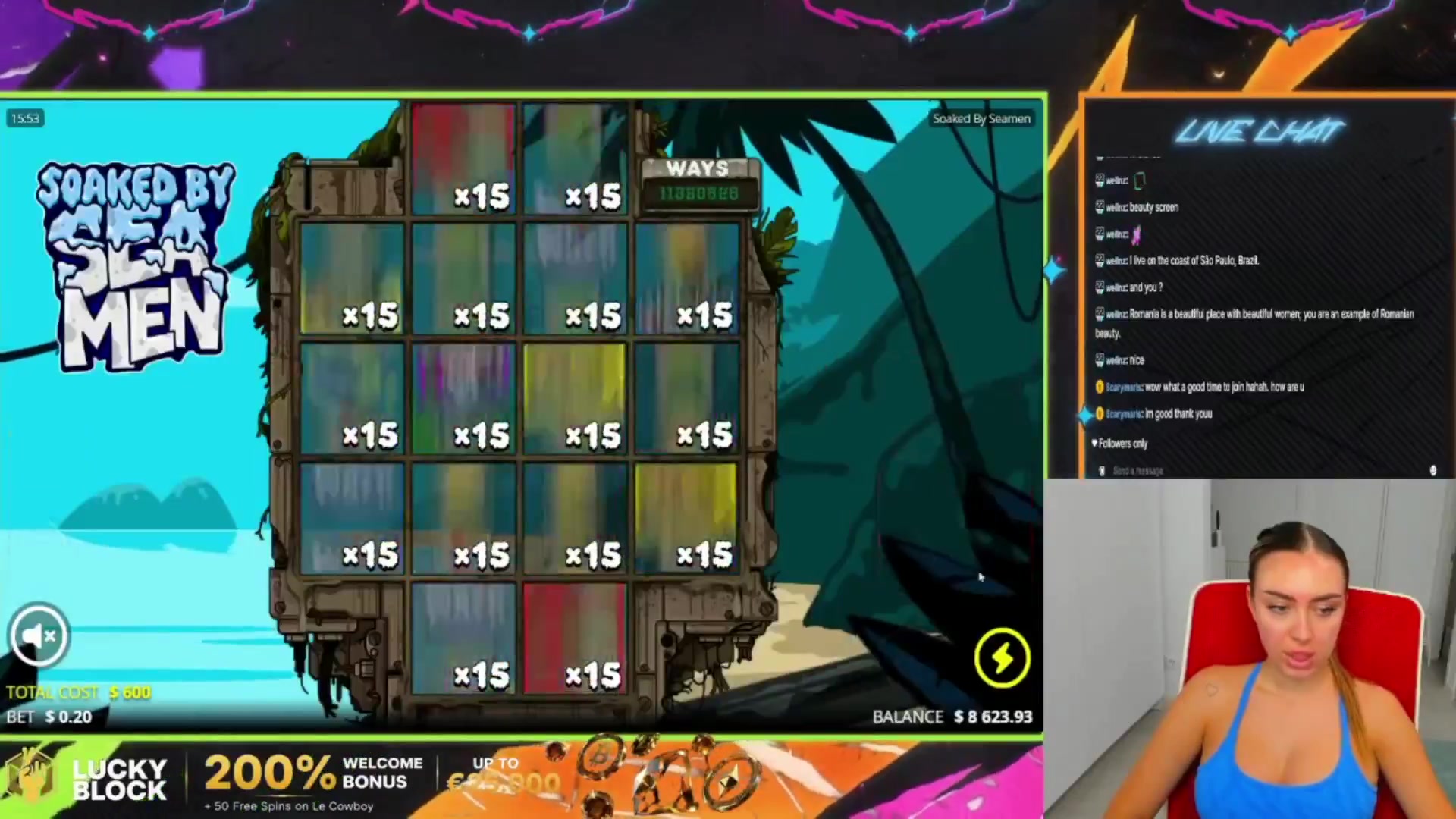 Soaked by Seamen: $5,251.20 win (8.75x)