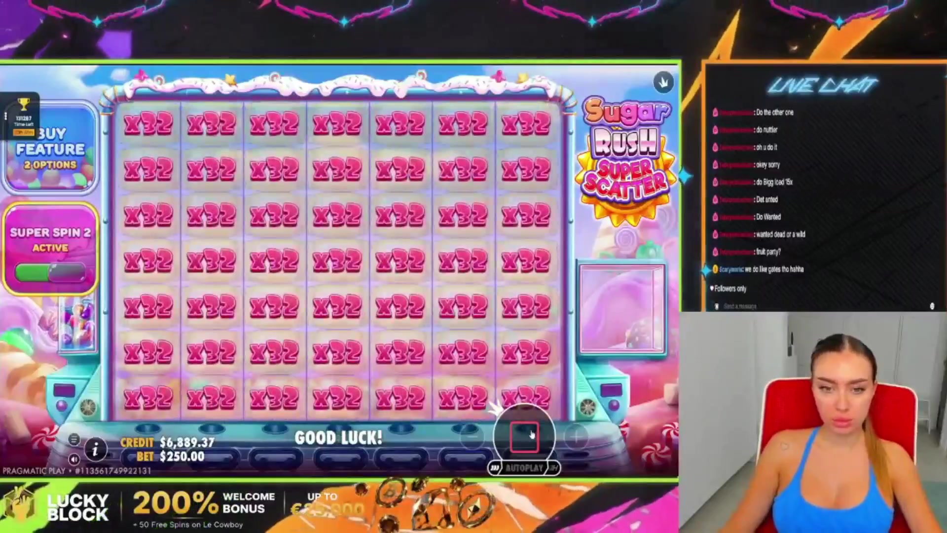 Sugar Rush Super Scatter: $1,510.40 win (6.04x)