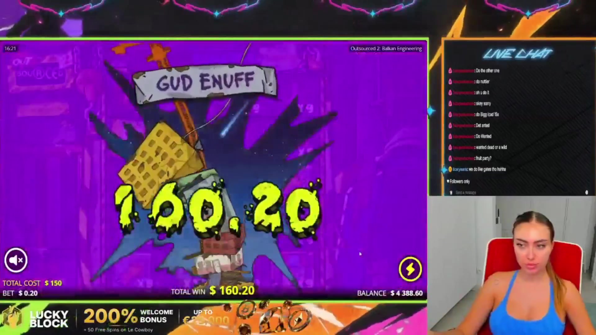 Outsourced 2 - Balkan Engineering: $1,329.19 win (8.86x)