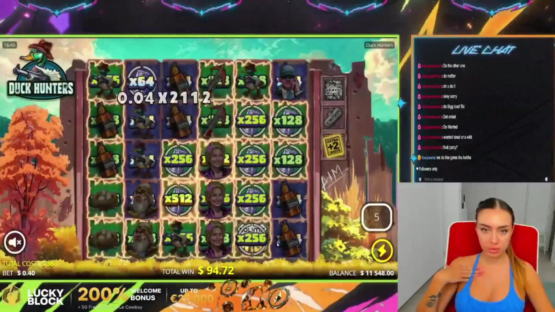 Duck Hunters: $814.08 win (22.61x)
