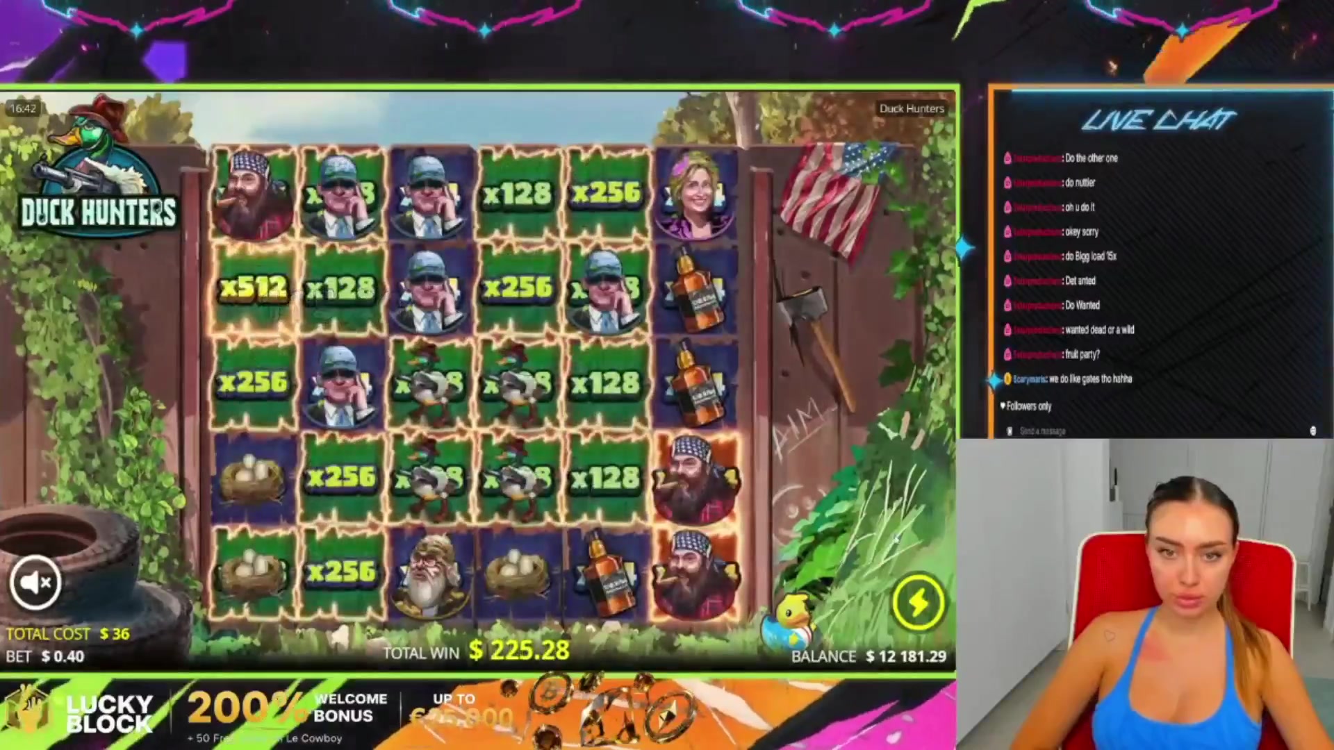 Duck Hunters: $721.44 win (20.04x)