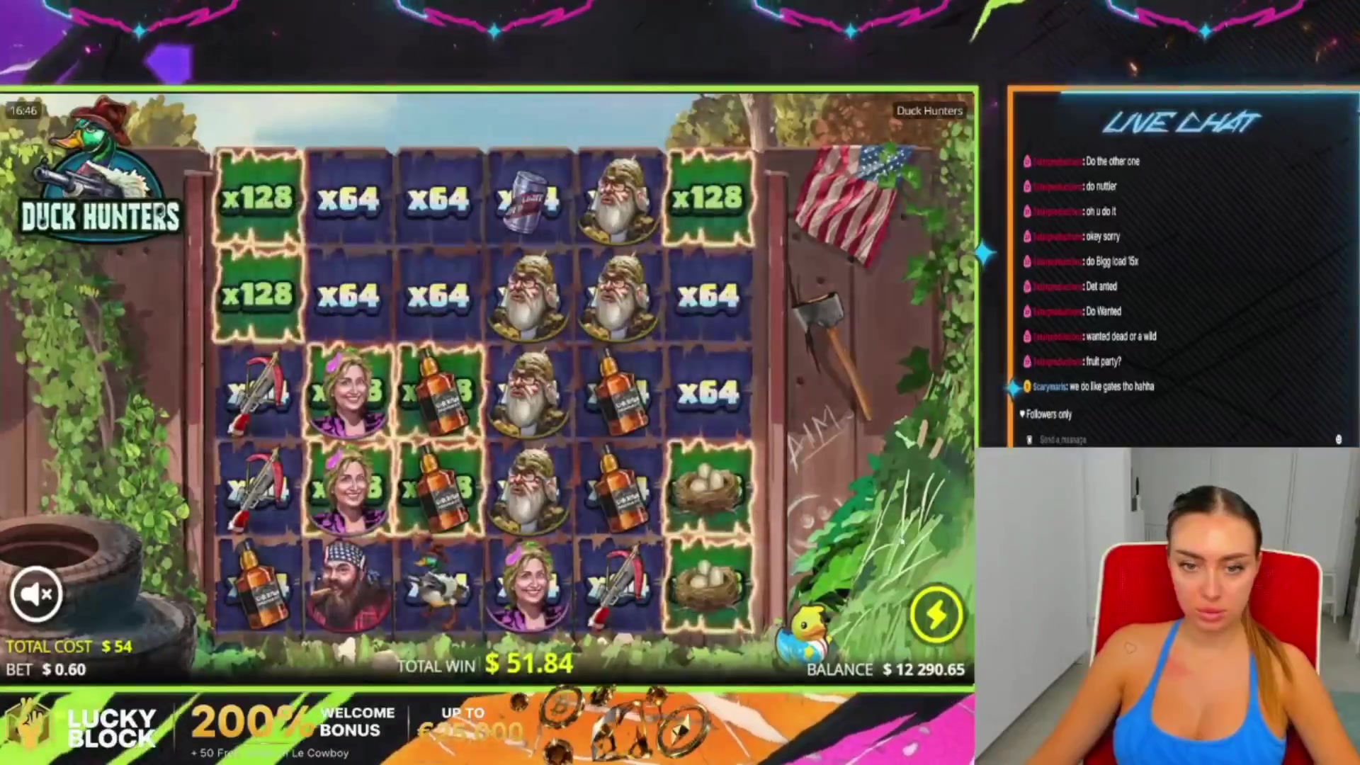 Duck Hunters: $1,384.08 win (25.64x)