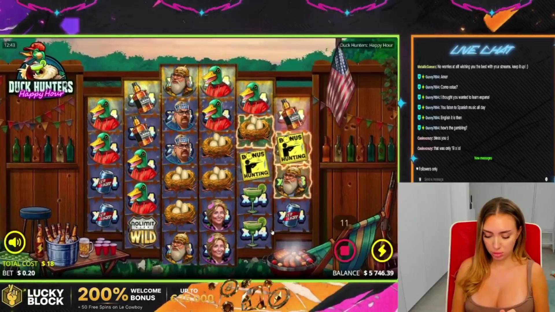 Duck Hunters: Happy Hour: $501.76 win (27.88x)
