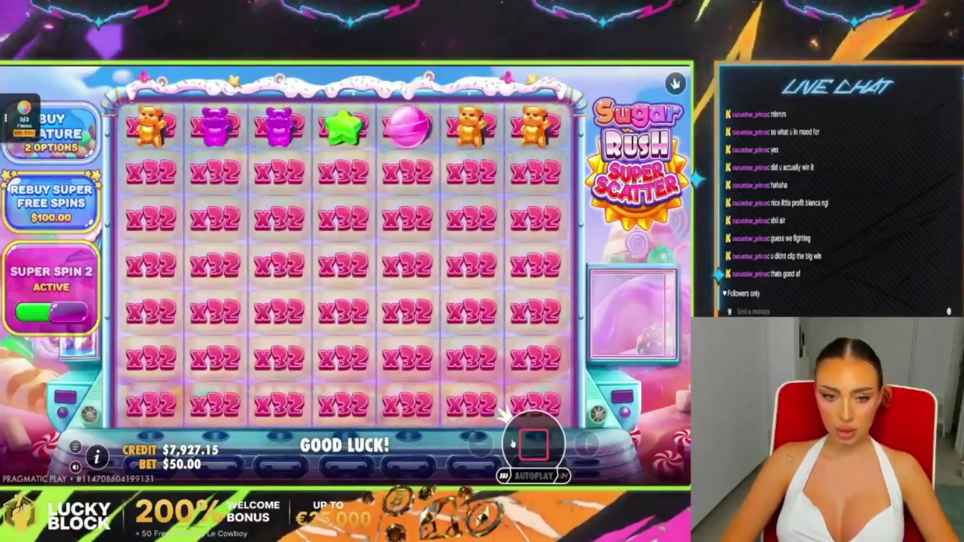 Sugar Rush Super Scatter: $551.04 win (11.02x)