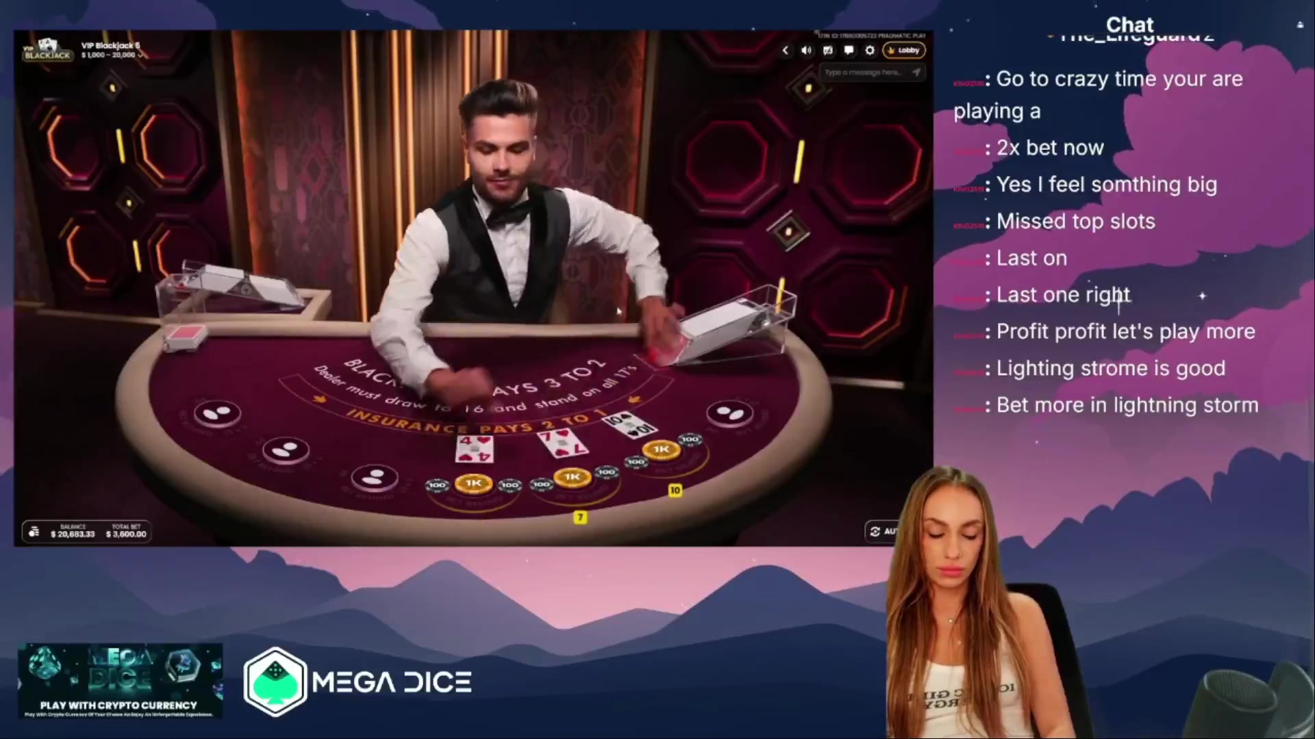 VIP Blackjack 5: $8,000.00 win (8x)