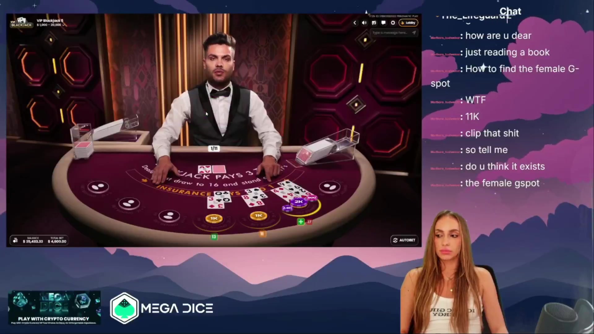 VIP Blackjack 5: $10,200.00 win (10.2x)