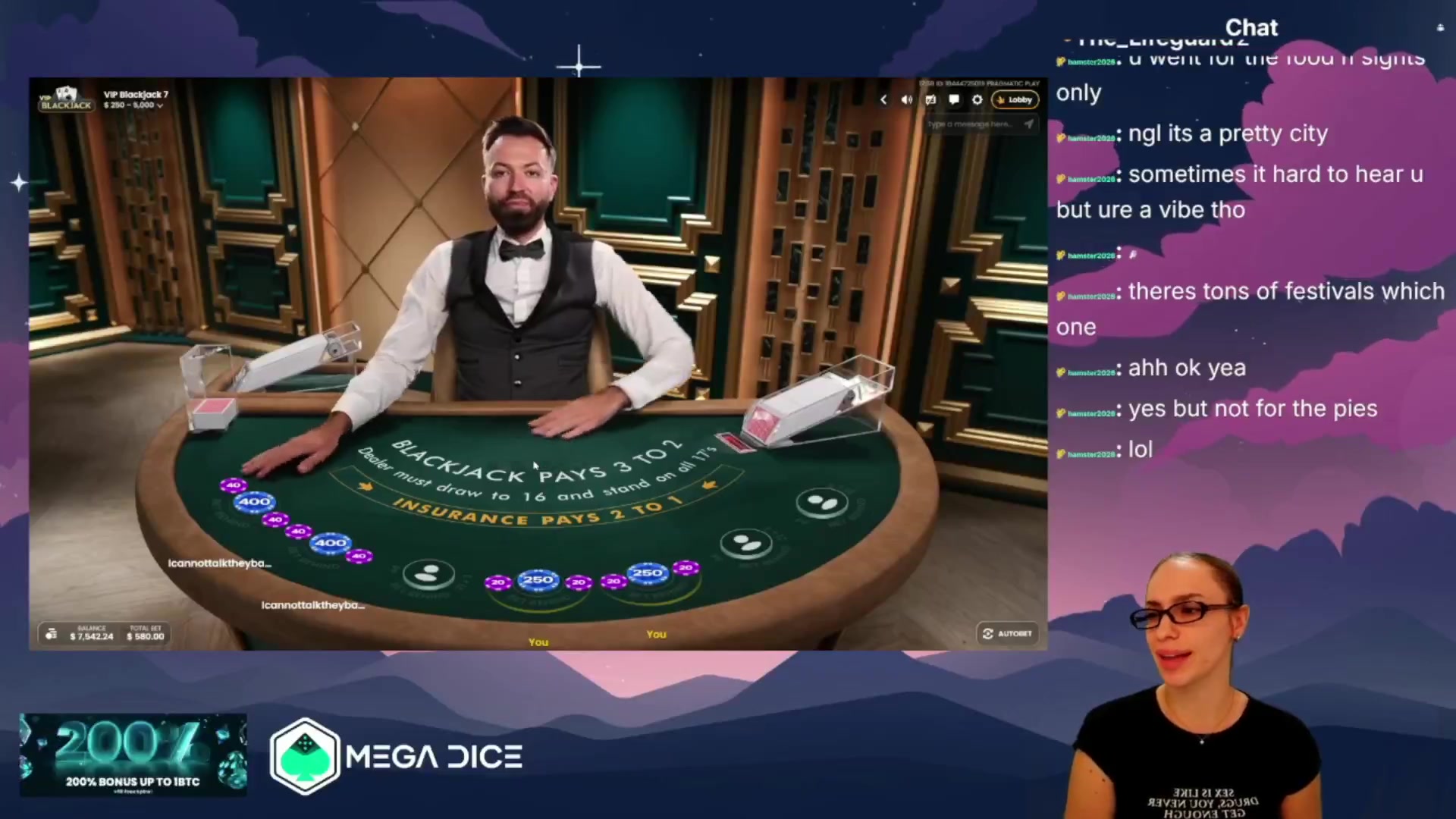 VIP Blackjack 7: $1,500.00 win (6x)