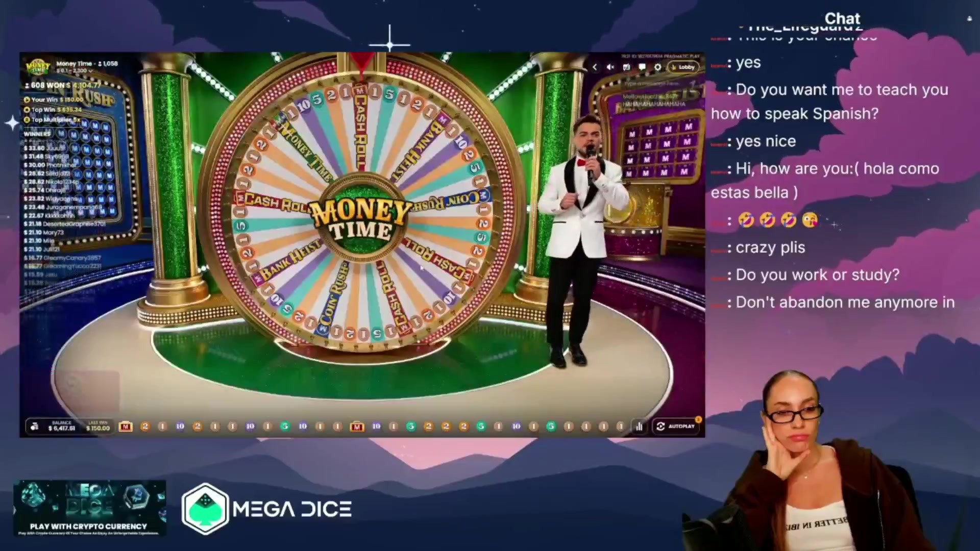 Money Time: $2,600.00 win (10.4x)