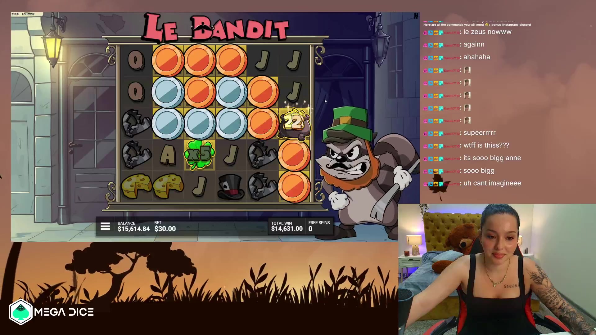 Le Bandit: $16,701.00 win (185.6x)