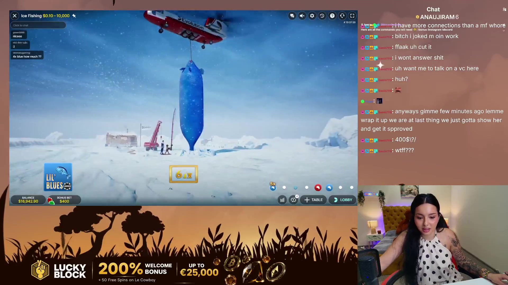 Live casino game: $26,000.00 win (32.48x)