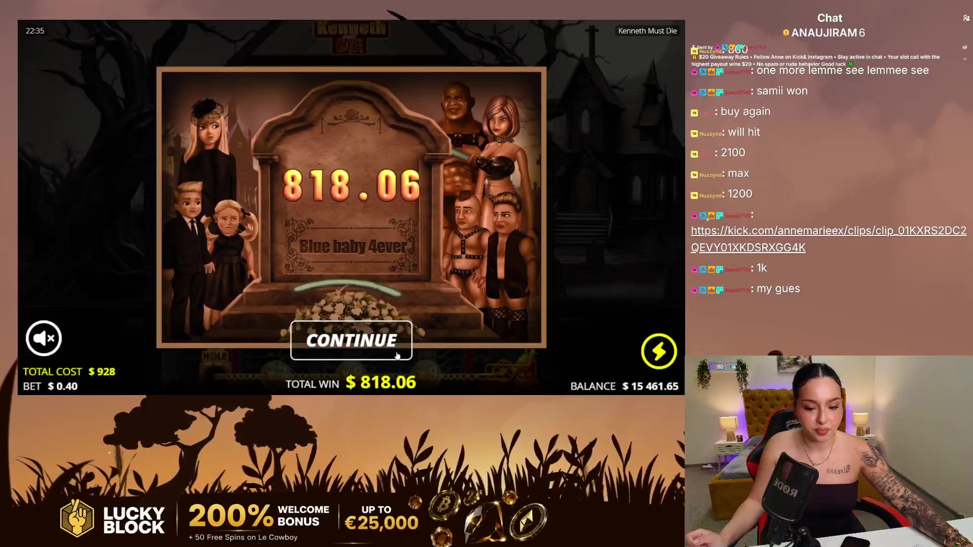 Kenneth Must Die: $41,400.00 win (29.74x)