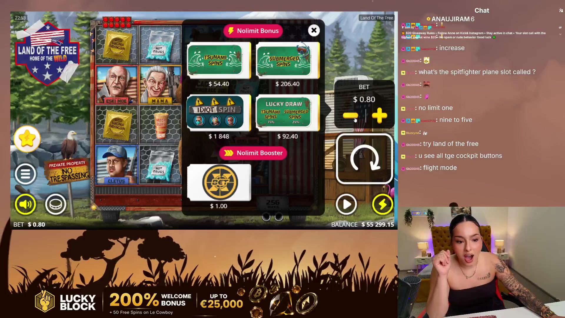 Land of the Free: $9,000.00 win (6.49x)