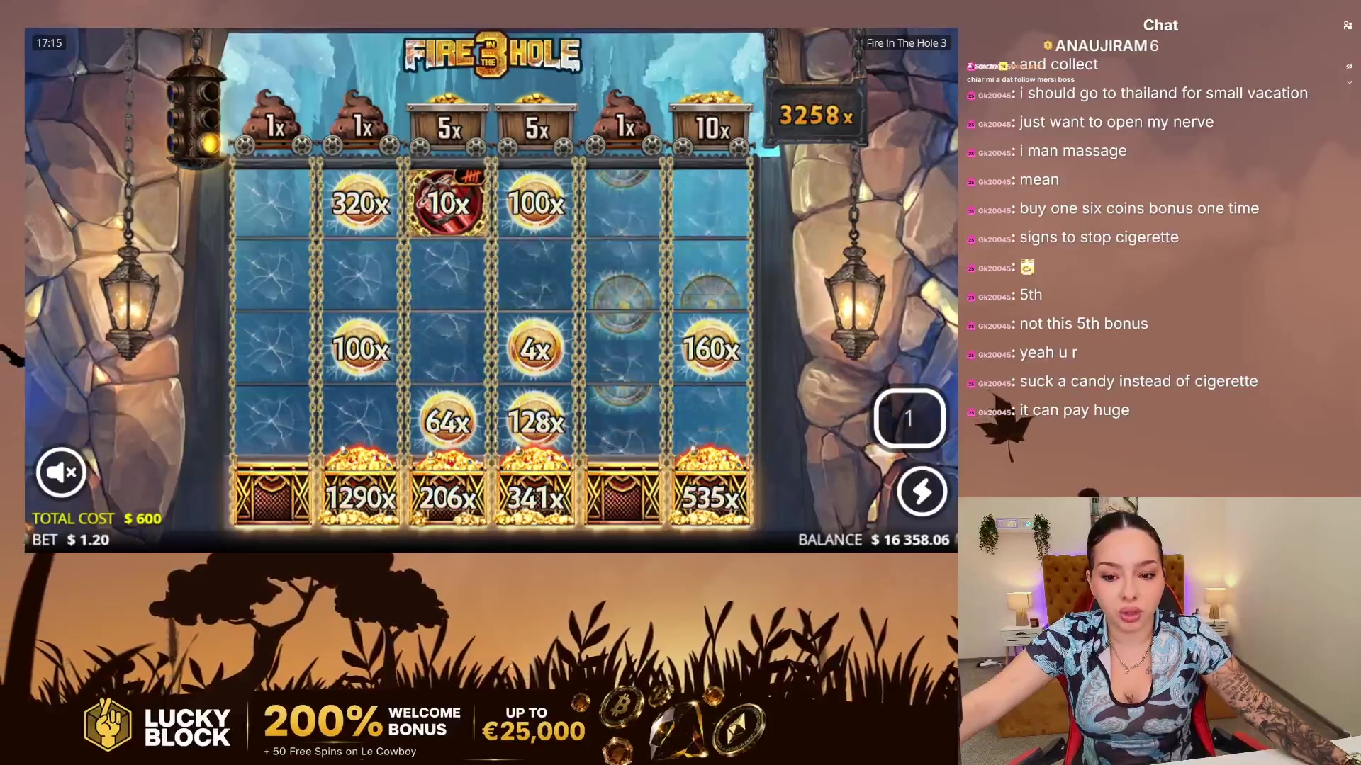Fire in the Hole 3: $12,549.60 win (20.9x)
