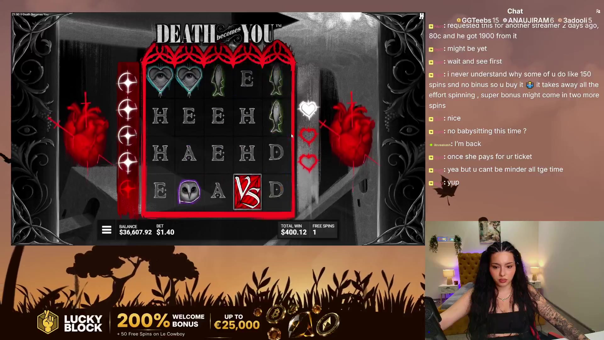 Death Becomes You: $4,550.00 win (9.1x)