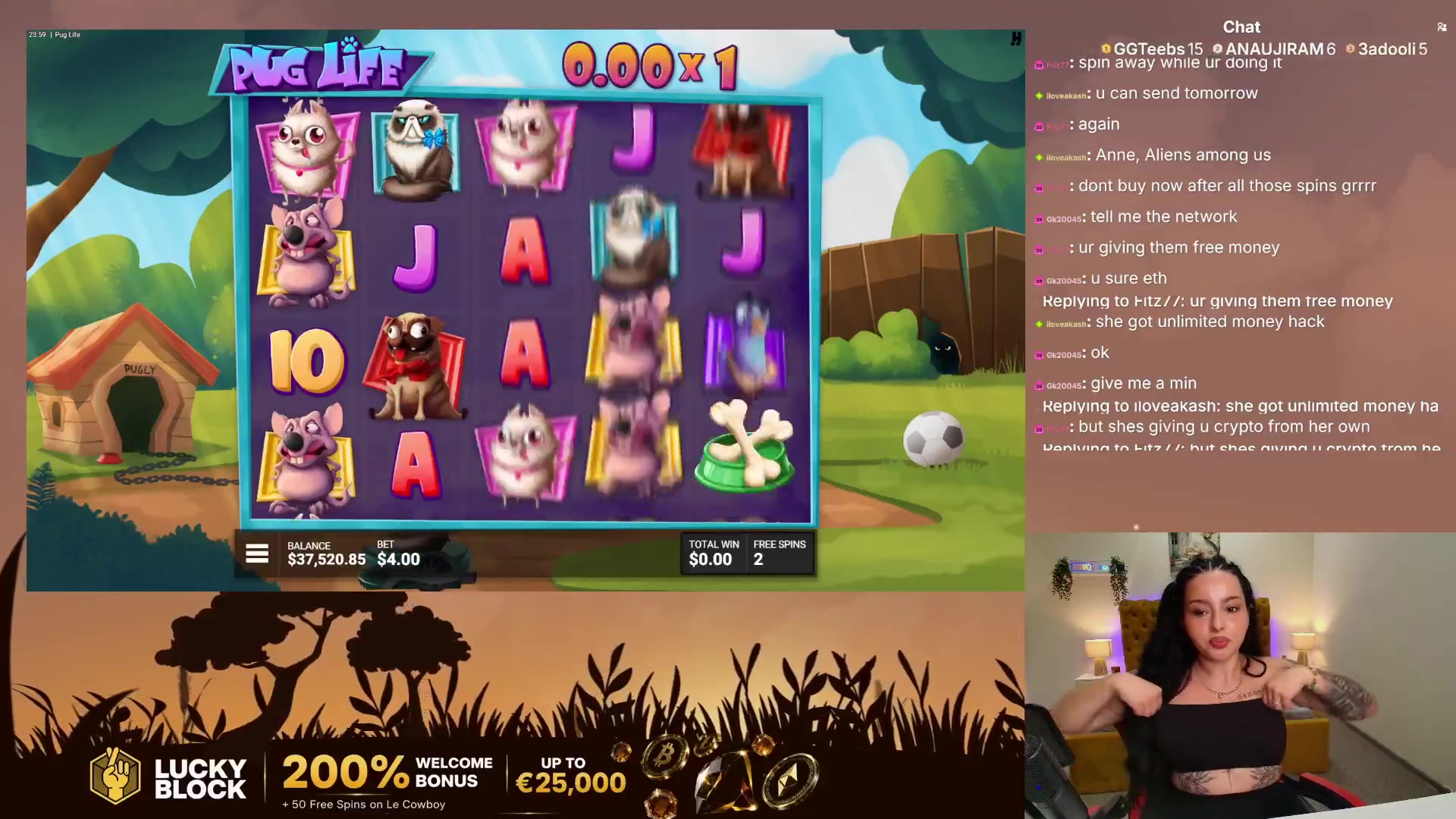 Pug Life: $5,116.80 win (6.4x)