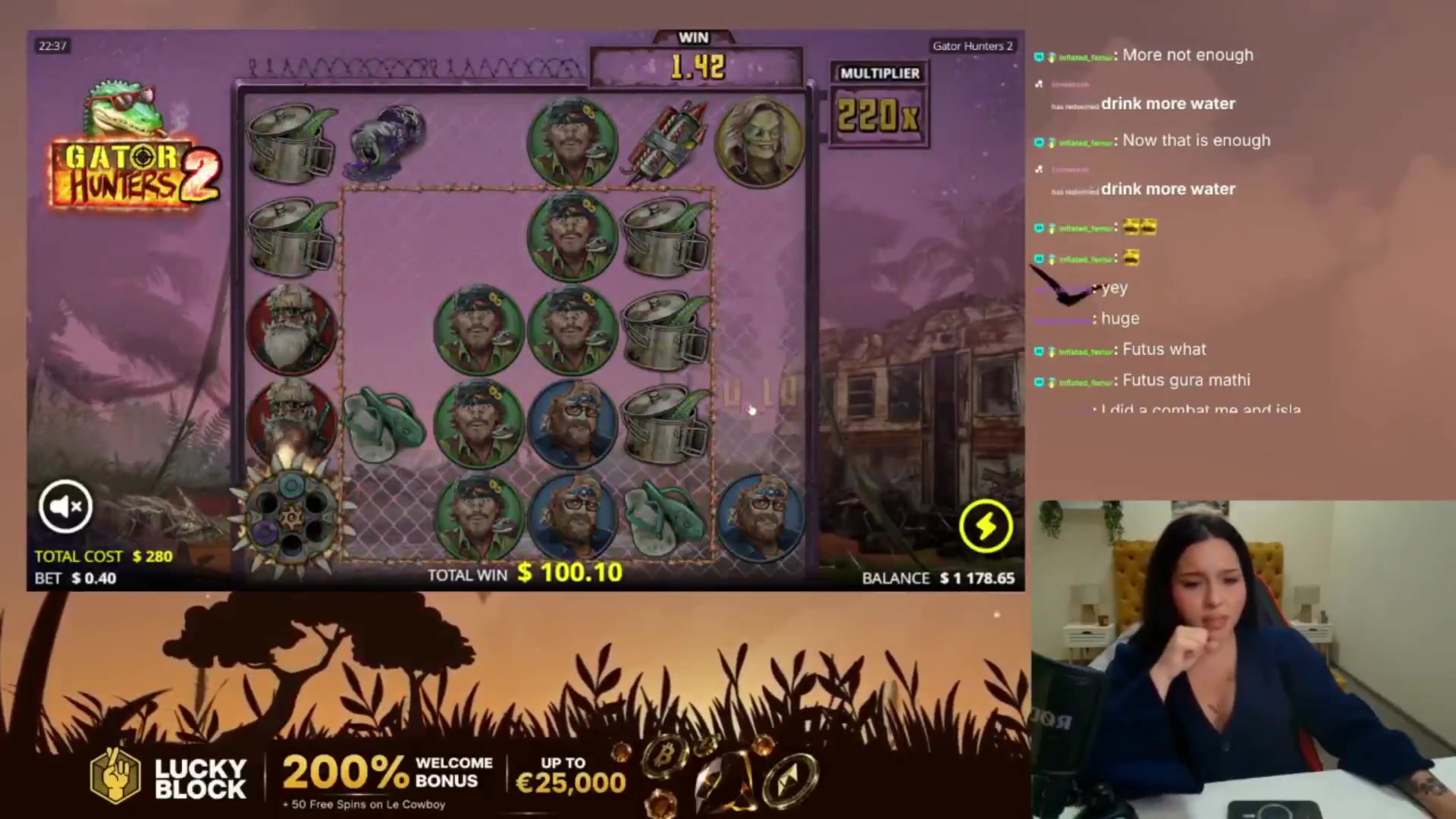 Gator Hunters 2: $1,594.86 win (5.7x)