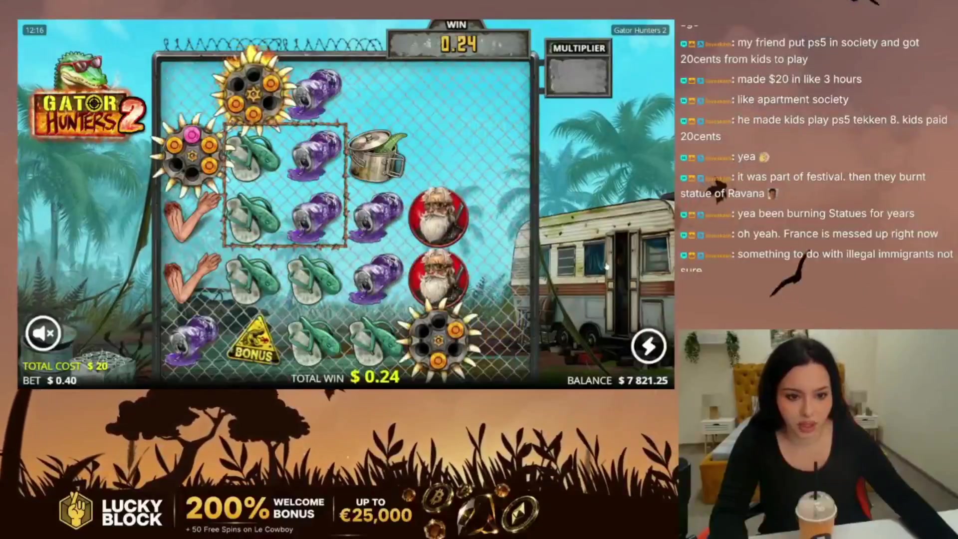 Gator Hunters 2: $1,107.14 win (55.36x)