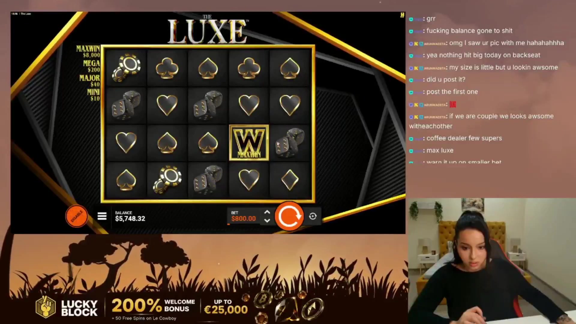 The Luxe: $8,000.00 win (10x)