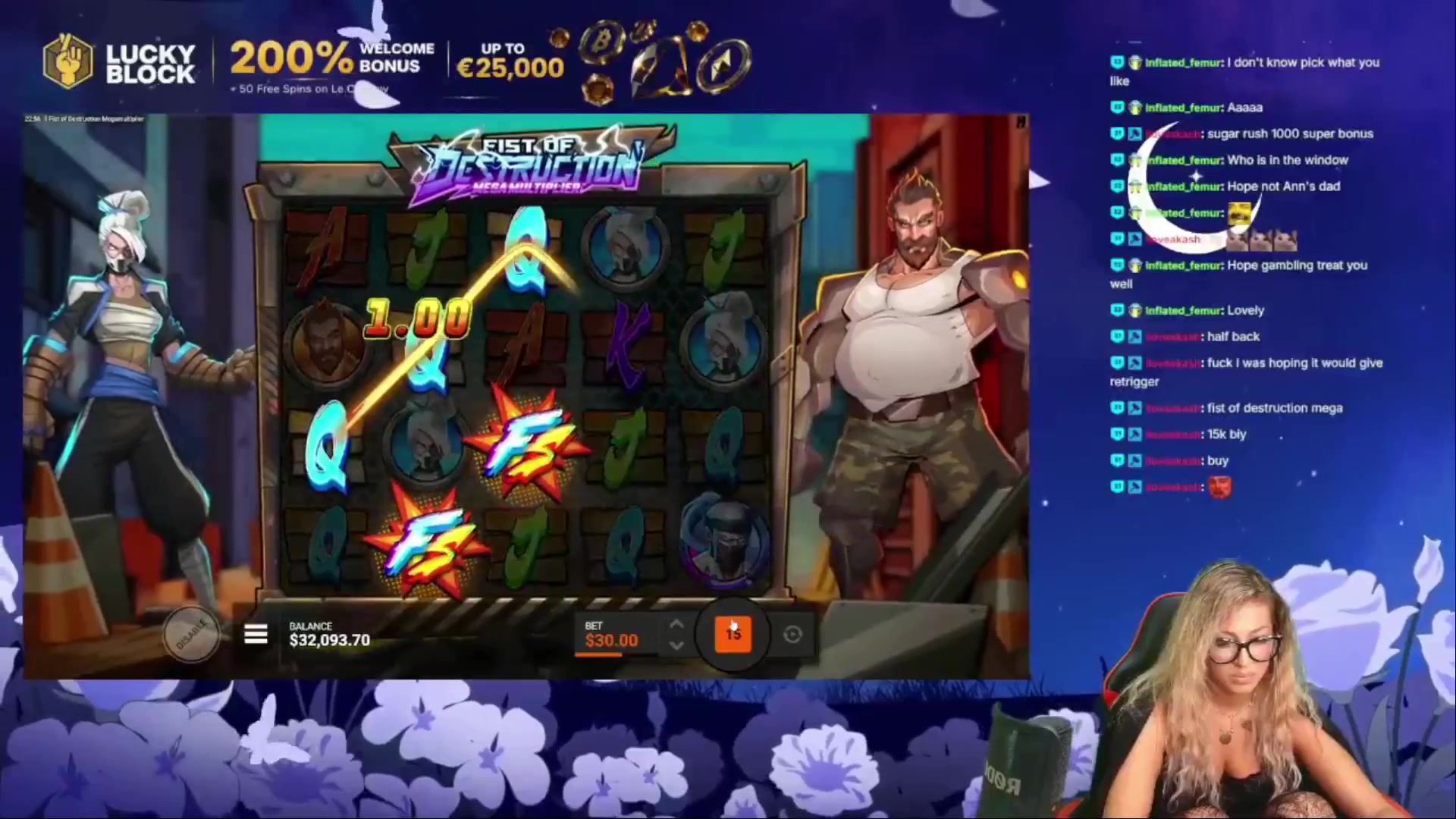 Fist of Destruction MegaMultiplier: $3,008.00 win (100.28x)
